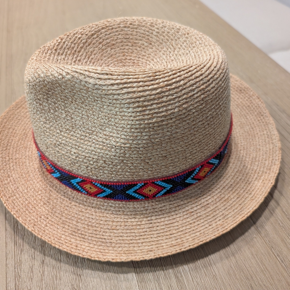 Goorin Bros Tan Hat with Colorful Band